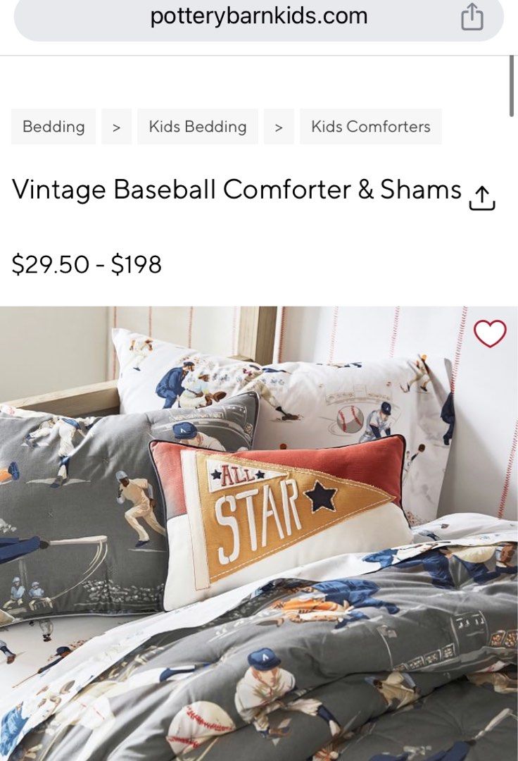 Pottery barn baseball bedding store