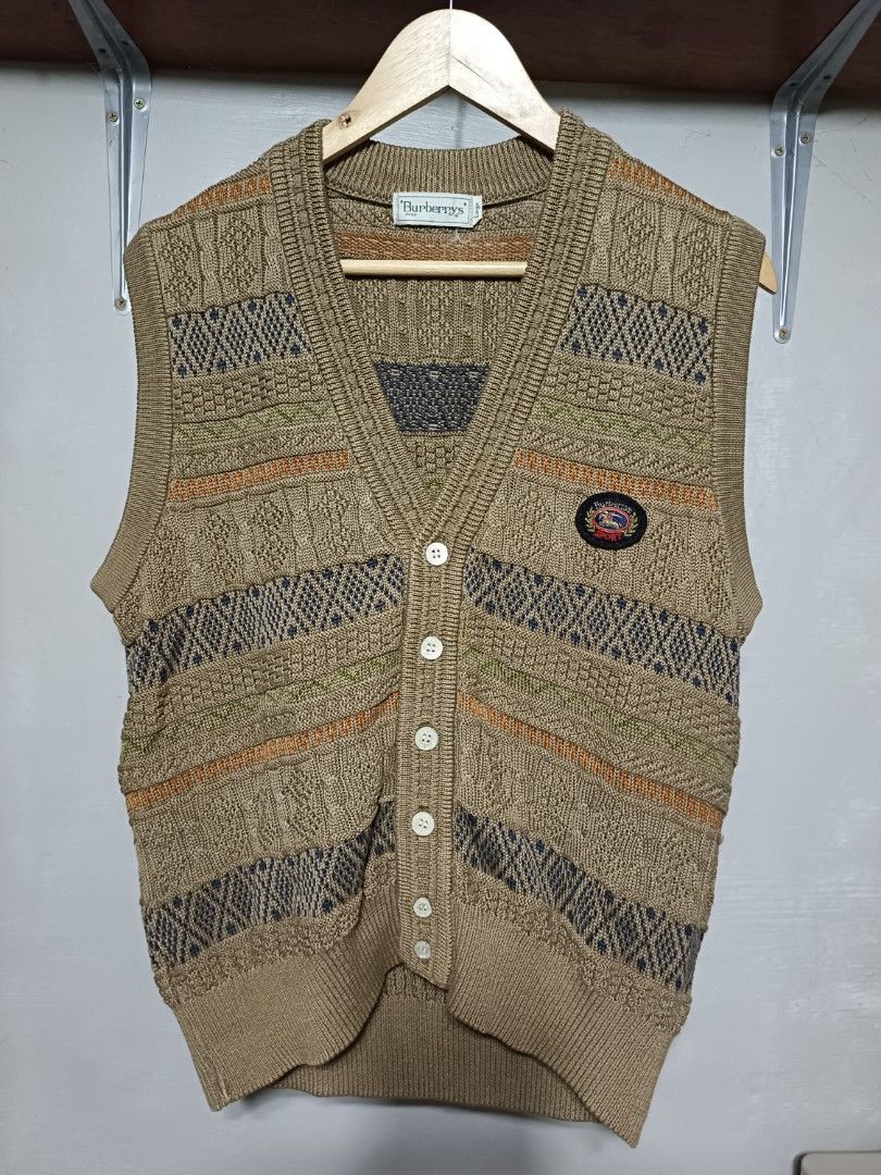 Rare Vintage Burberry Sport Knitted Vest Men s Fashion Tops Sets Vests on Carousell