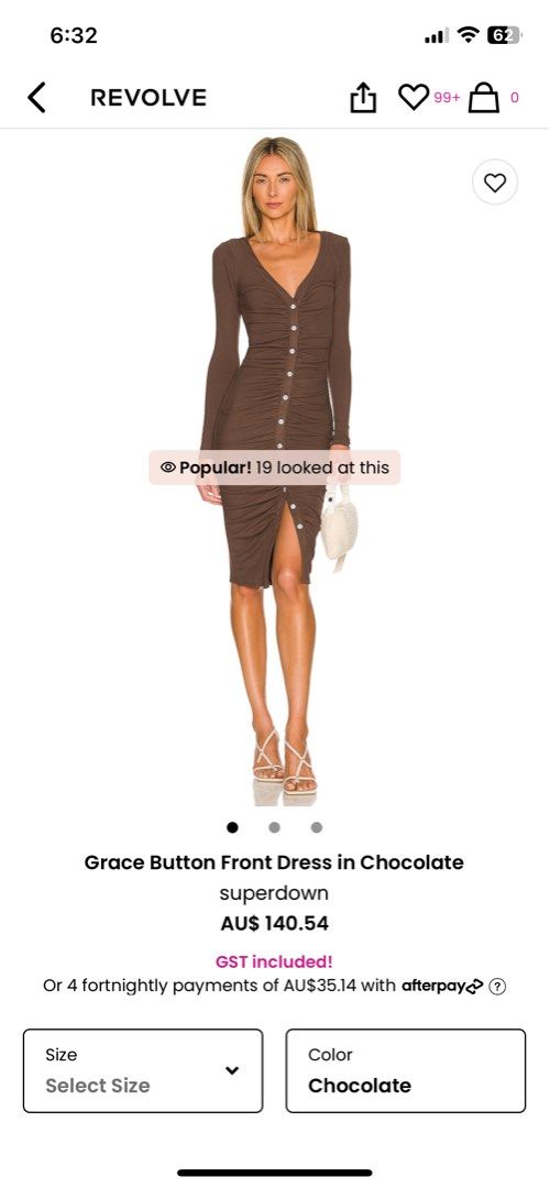 REVOLVE BROWN MIDI DRESS XS S Women s Fashion Clothes on Carousell