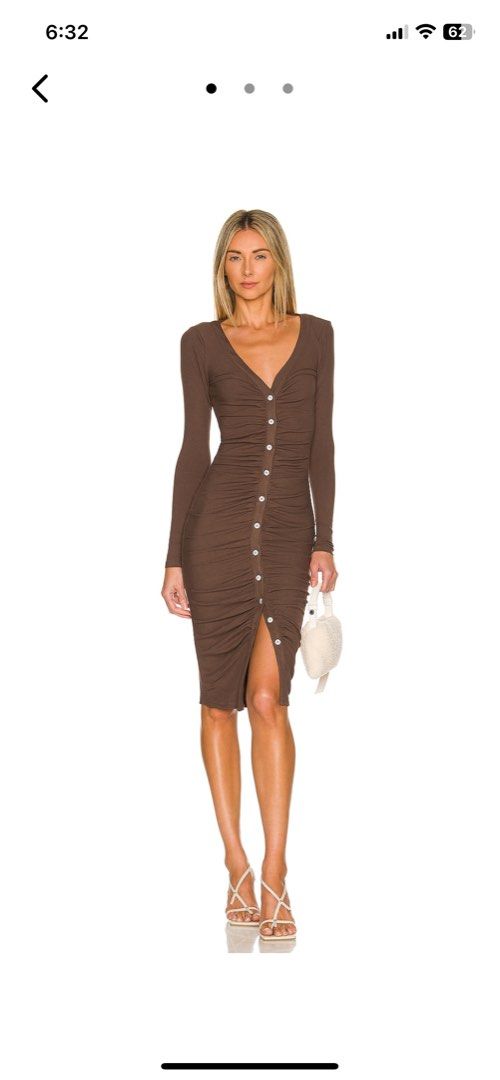REVOLVE BROWN MIDI DRESS XS S Women s Fashion Clothes on Carousell