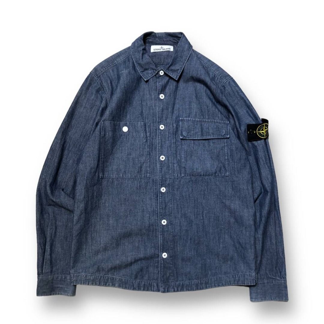 Stone island chambray denim shirt hot sale