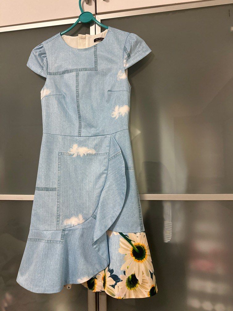 Light blue sunflower dress cheap