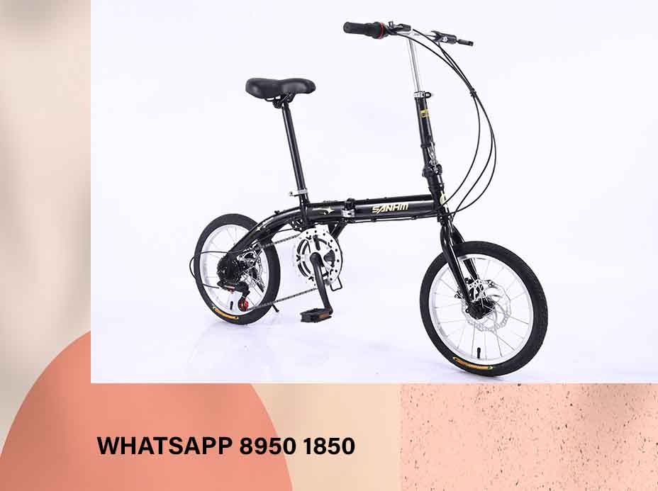 16 Inch 6 Speed Foldable Bike Sanhm Black Foldie Aluminum Frame Folding Bicycle inch 20 children 27.5 food delivery bag adult 24 seat 16 thermal