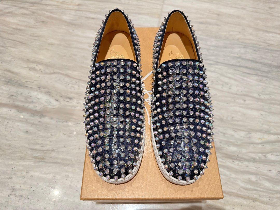 Christian louboutin roller boat blue clearance