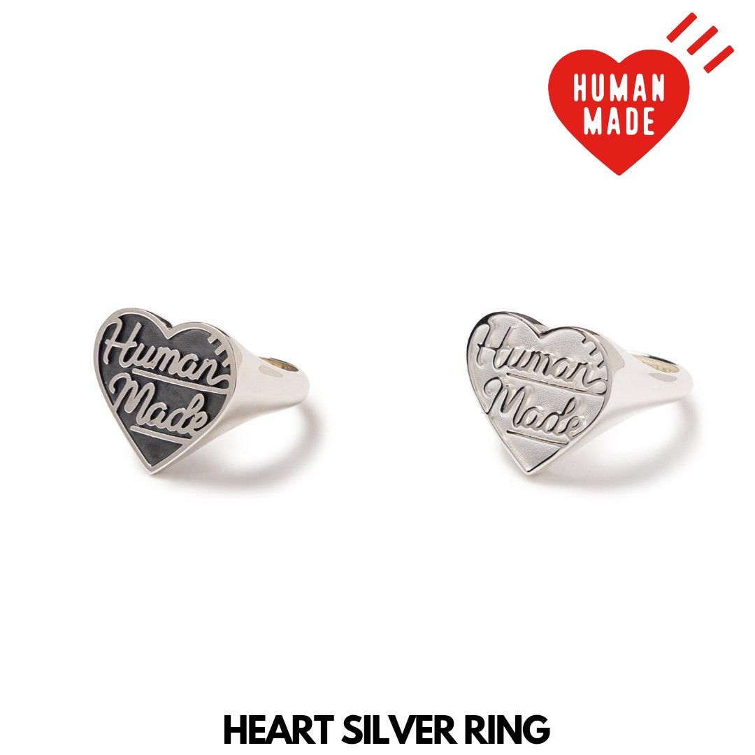 🇯🇵日本代購HUMAN MADE HEART SILVER RING HUMAN MADE戒指HUMAN MADE介指, 名牌, 飾物及配件-  Carousell