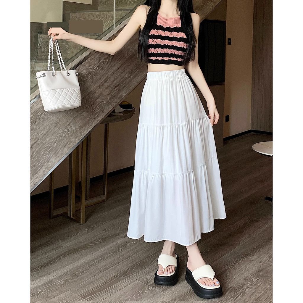 Plain white ruffle skirt sale