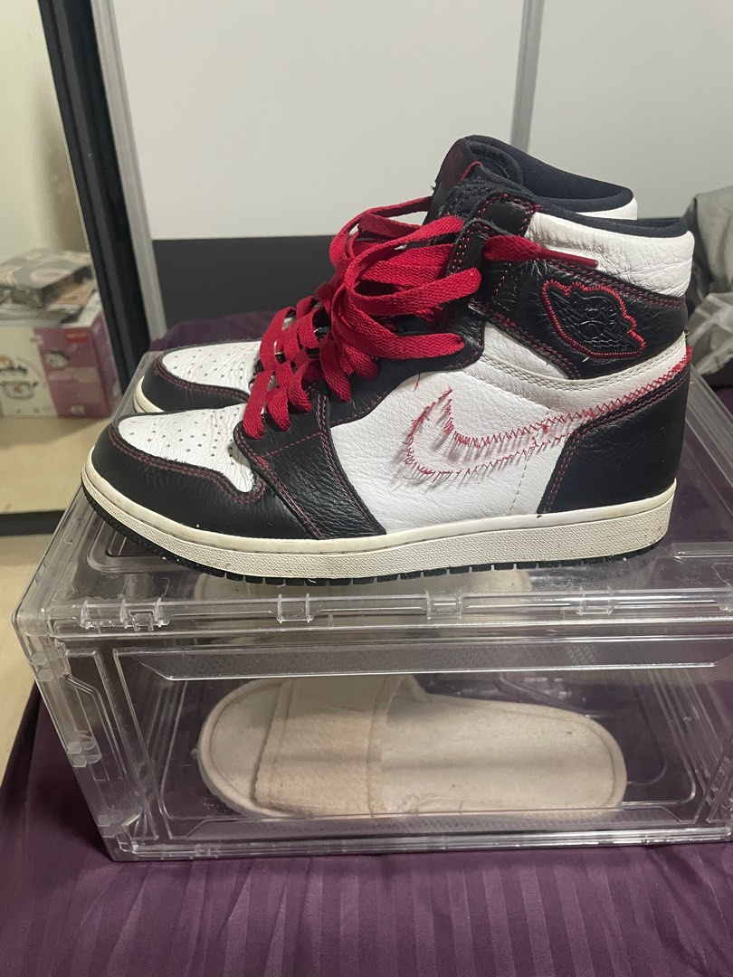 Jordan 1 defiant white black gym red new arrivals