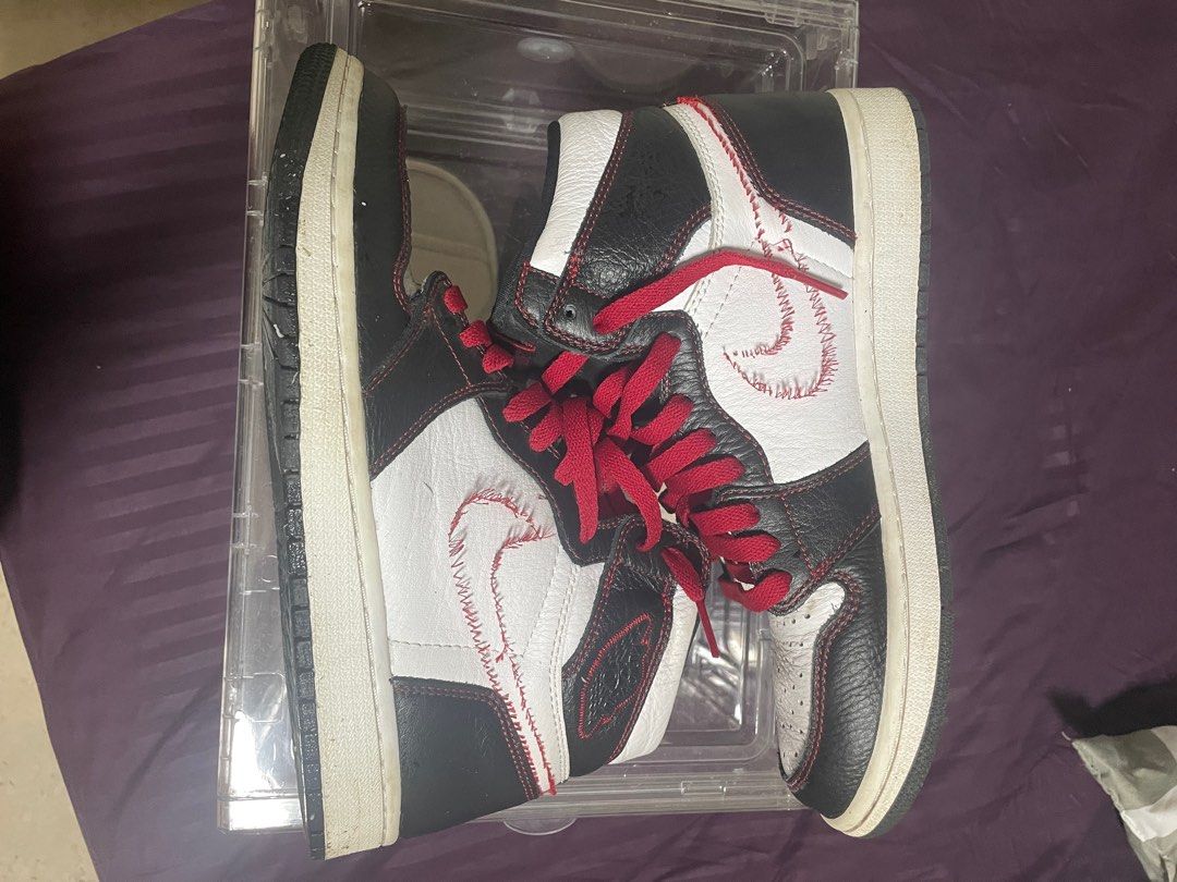 Air jordan 1 Retro High Defiant White Black Gym Red