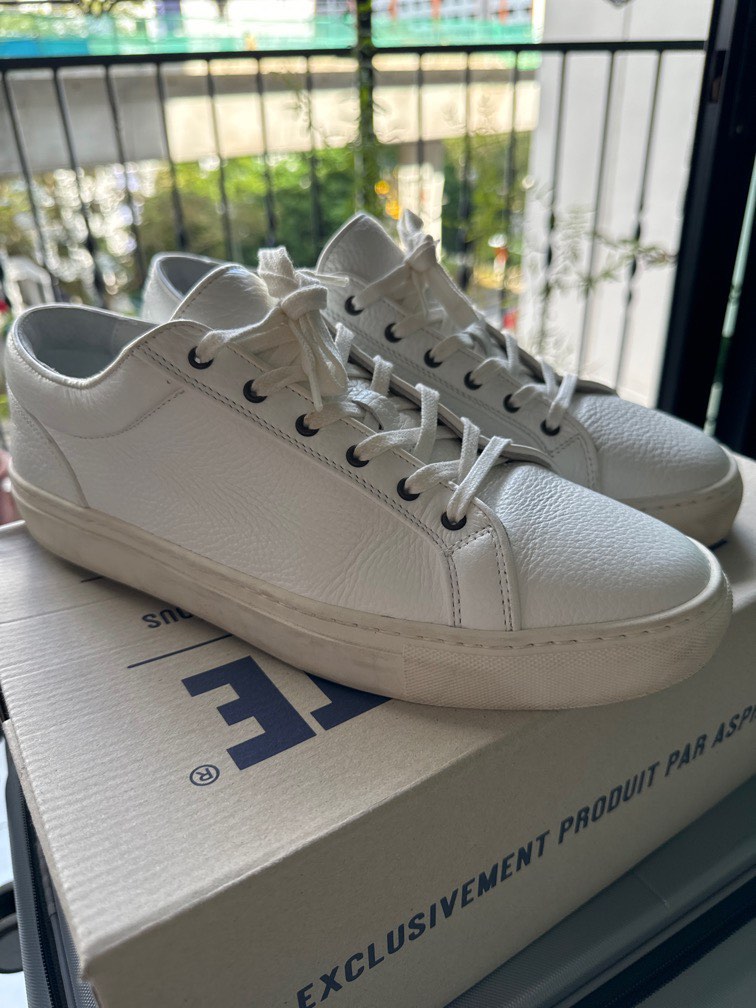 Asphalte Solid Sneakers in White, Men's Fashion, Footwear