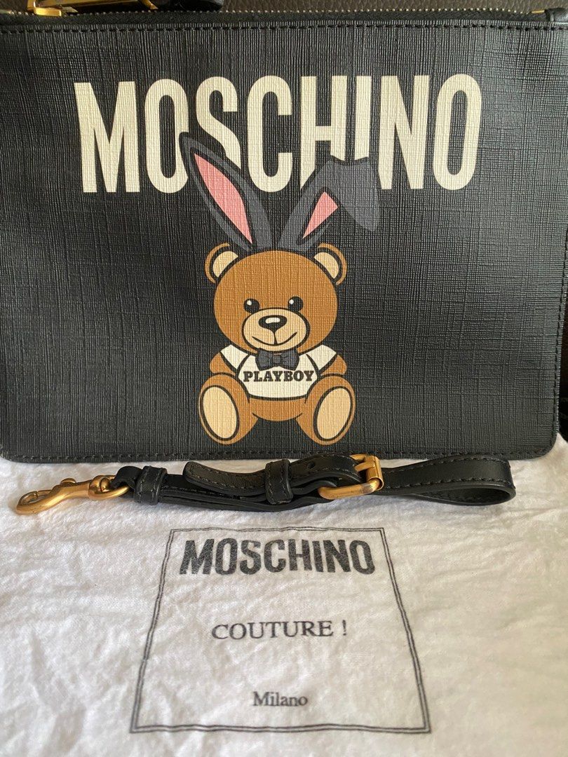 Authentic Moschino Playboy Bear Clutch, Women's Fashion, Bags