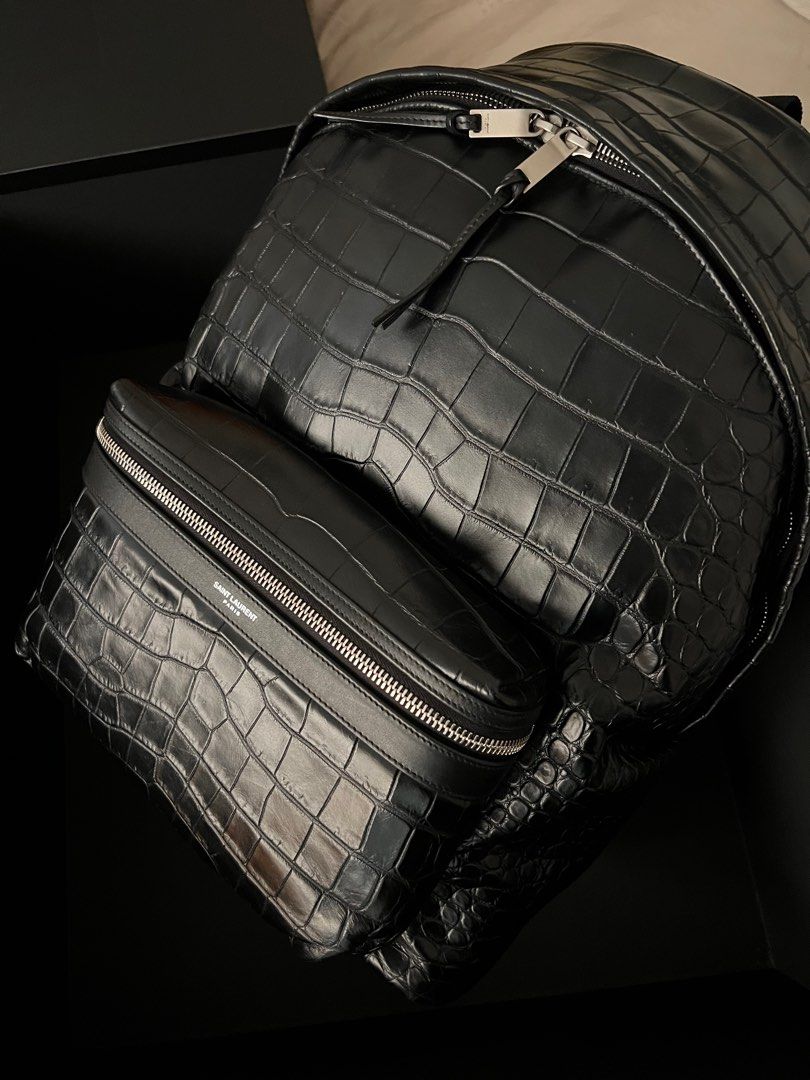Saint laurent croc backpack hotsell