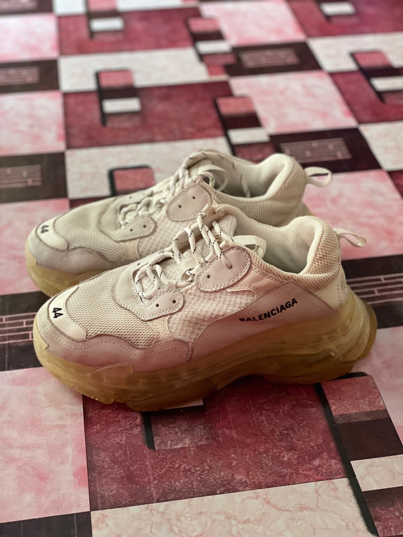 Balenciaga Triple S White Men s Fashion Footwear Sneakers on Carousell