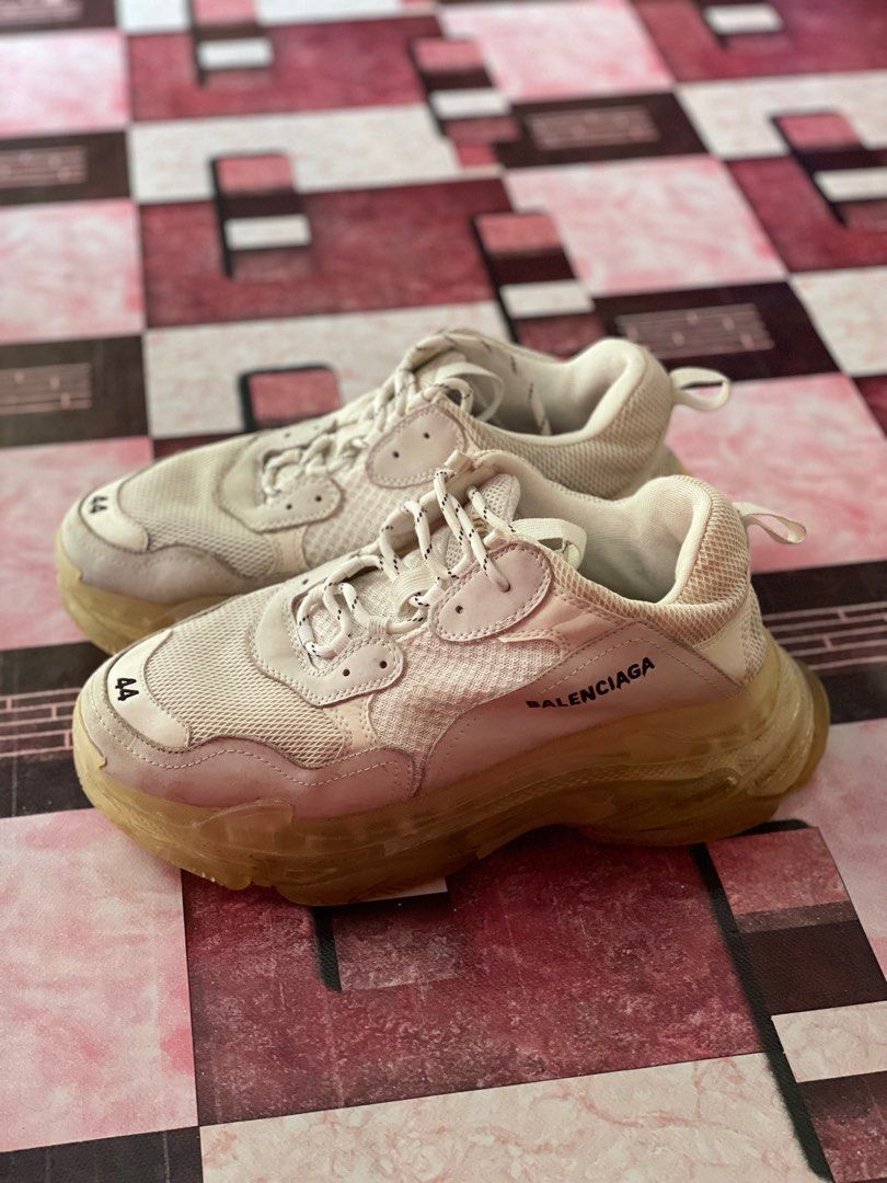 Balenciaga Triple S White Men s Fashion Footwear Sneakers on Carousell
