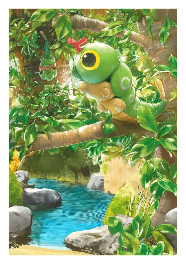 Caterpie Pokemon Card Sword & Shield Fusion Strike art extension Poster,  Hobbies & Toys, Art & Prints on Carousell
