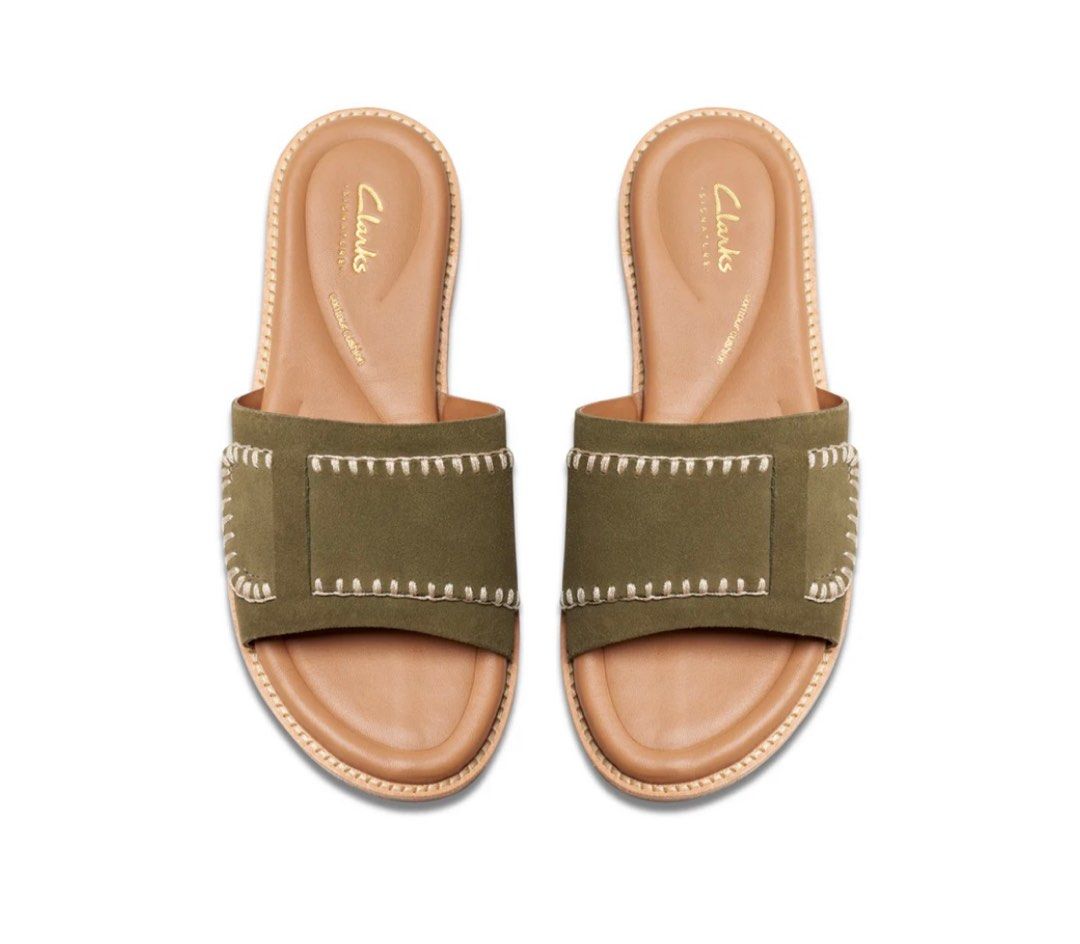 Clarks maritime mule (suede green), Women's Fashion, Footwear