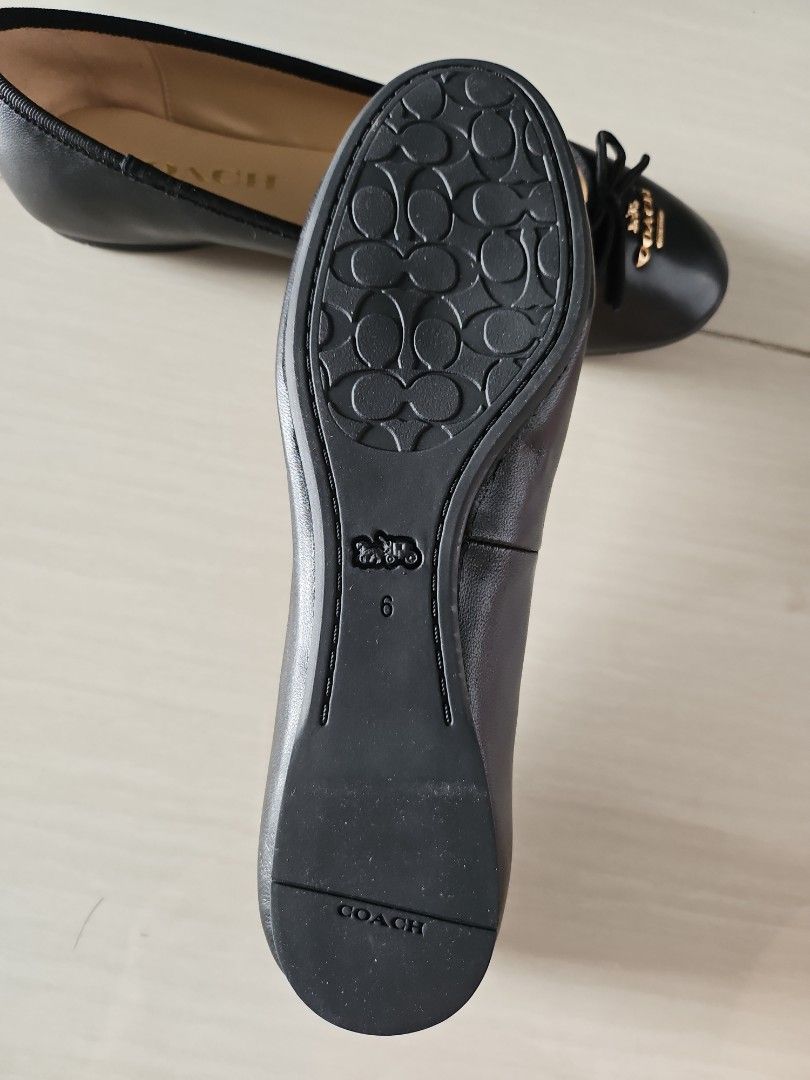 COACH ALINA LEATHER BALLET ブラック Coach Alina Leather Ballet, Luxury, Sneakers & Footwear on Carousell