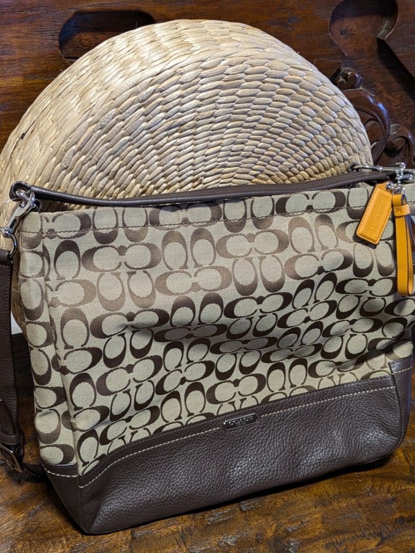 Coach F23279 Khaki Brown Park Signature Hobo Bag