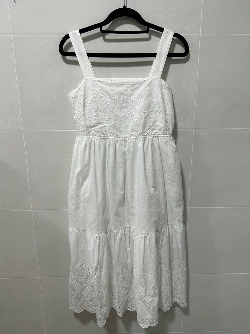 cotton embroidery shirring sleeveless dress Cotton Embroidery Shirring Sleeveless Dress, Women's Fashion, Dresses & Sets, Dresses on Carousell
