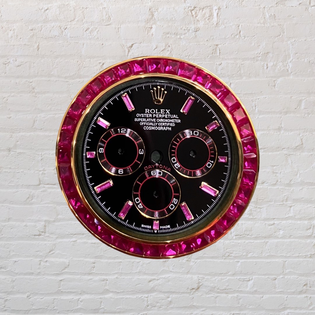 Custom Bezel Dial Ruby Conversion Set For Rolex Daytona Gold