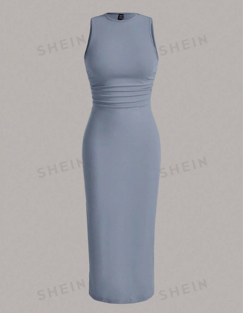 Dusty blue bodycon dress top