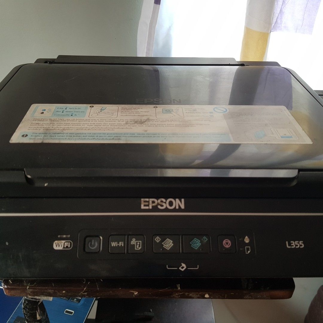 Epson L355 Printer (Category: Printers, Scanners & Copiers) located in Caloocan City. Submitted by storediscount (Listing ID 1320593957, Image 2). Description: for sale for parts only unknown condition nakastock lng sa bahay.