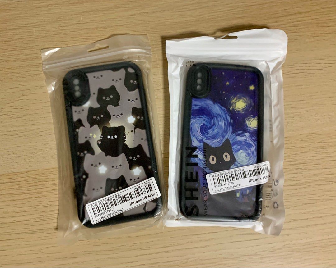 (GET 2 FOR 90) iPhone XS Max Phone Cases with Cat Designs (Category: Cases & Sleeves) located in San Juan City. Submitted by petitboop (Listing ID 1320735665, Image 2). Description: Unopened and unused! Bought from Shein. RFS: Swapped phones with my sister before I had the chance to use them and hindi niya bet ‘yung designs, so here they are. Please adopt them. 🙏🏼 MOP: GCash Location: San Juan MM.