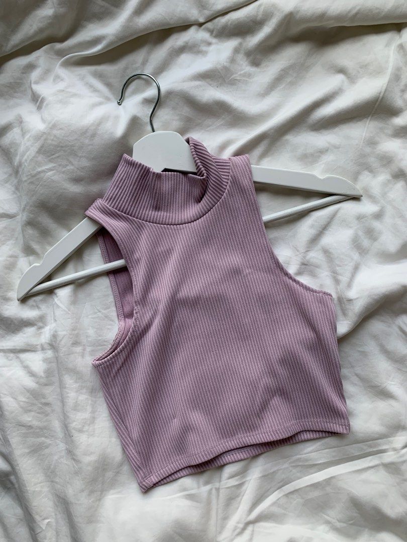 Purple sleeveless turtleneck online