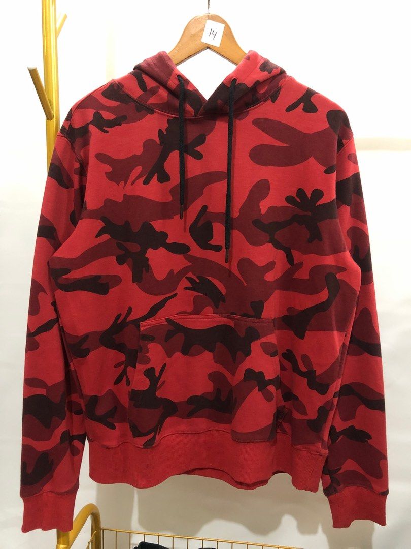 nike camo hoodie red