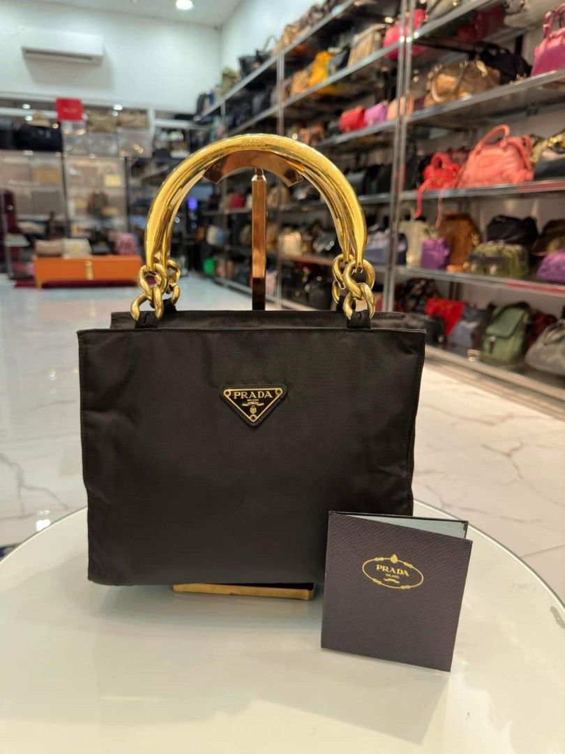 Prada tessuto metallo top