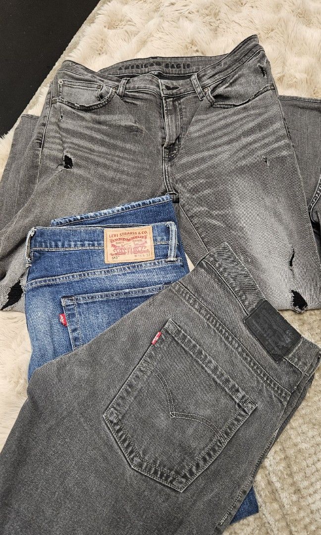 9pcs Asstd Men s Jeans Chinos Levi s Uniqlo Am Eagle Forever 21