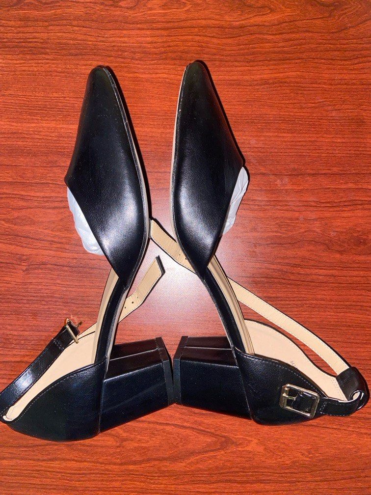Long Tall Sally Two Part Block Heel Court Shoes UK 11 EUR 44 US 13