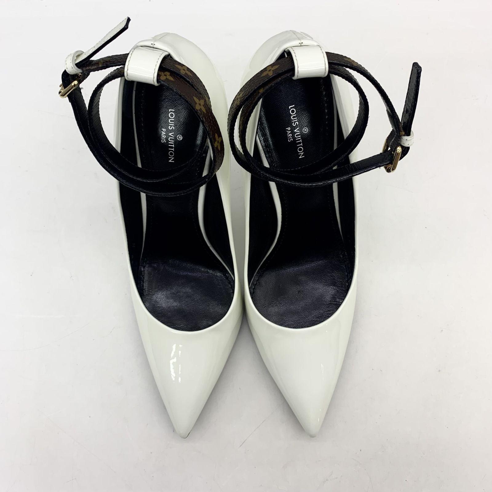Louis vuitton black strap heels top