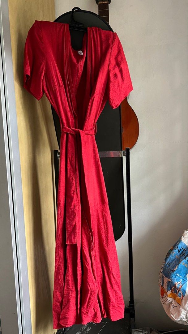 Mango Red Wrap Dress, Women's Fashion, Dresses & Sets, Dresses on Carousell