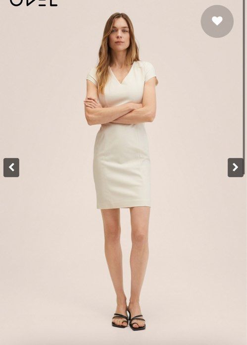 Mango cream dress top
