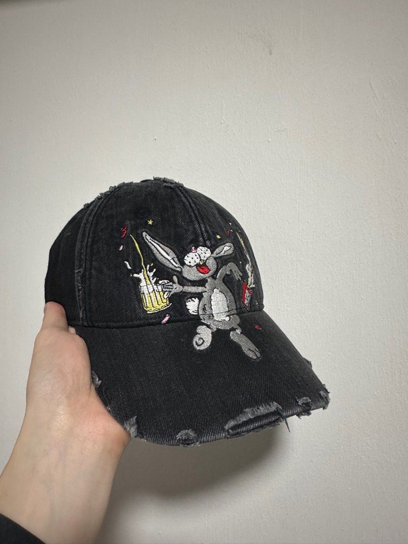 MARTINE ROSE BUNNY CAP 帽子 Martin Rose 23AW BUNNY DAMEGE CAP