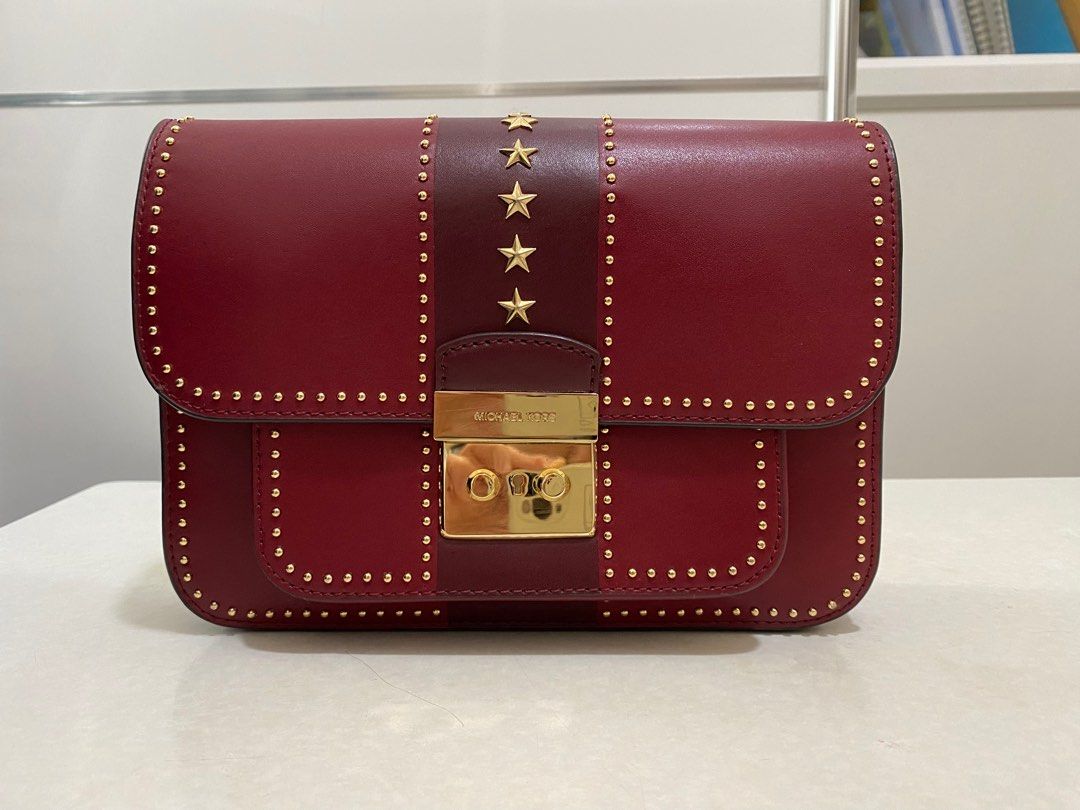 Michael Kors Sloan Editor Studded Leather Shoulder Bag Carousell