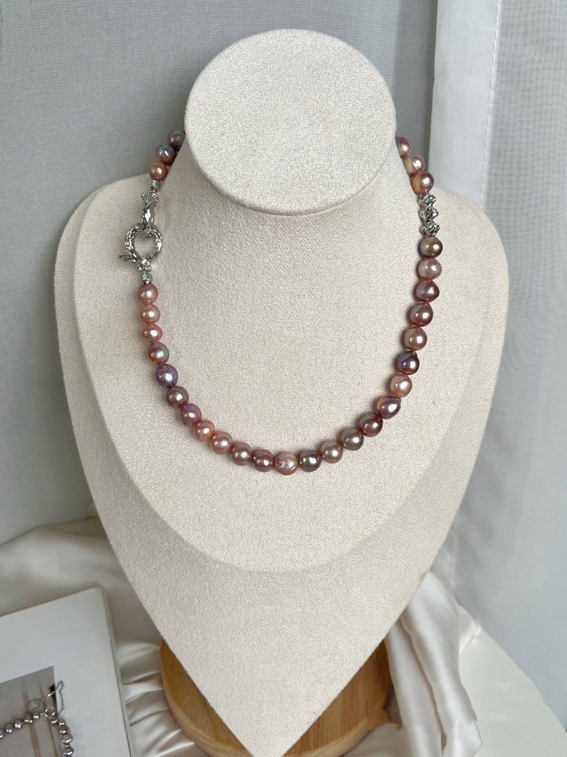 Oil Painting |Freshwater Pearl Necklace |Wrinkled Pearls|Dark 