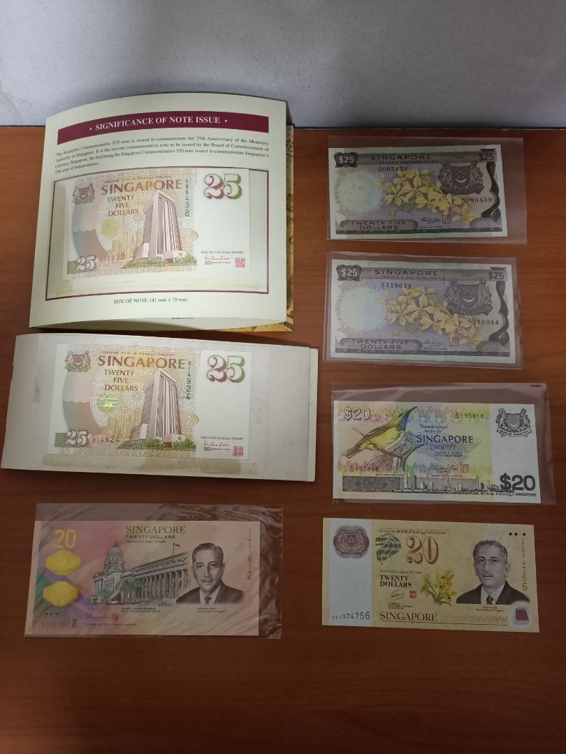 Old sg notes 7pcs sell $588, Hobbies & Toys, Memorabilia & Collectibles,  Currency on Carousell