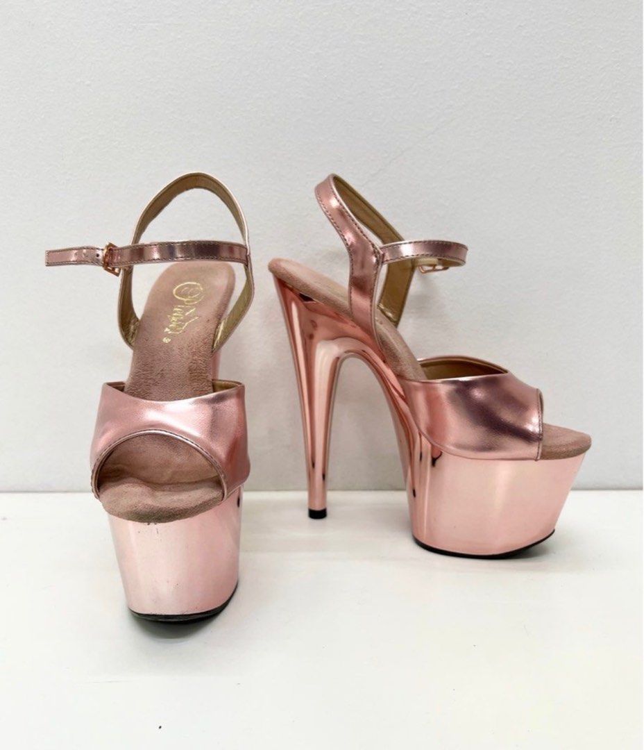 Pleasers Rose Gold 7 inch platform heels Women s Fashion Footwear Heels on Carousell