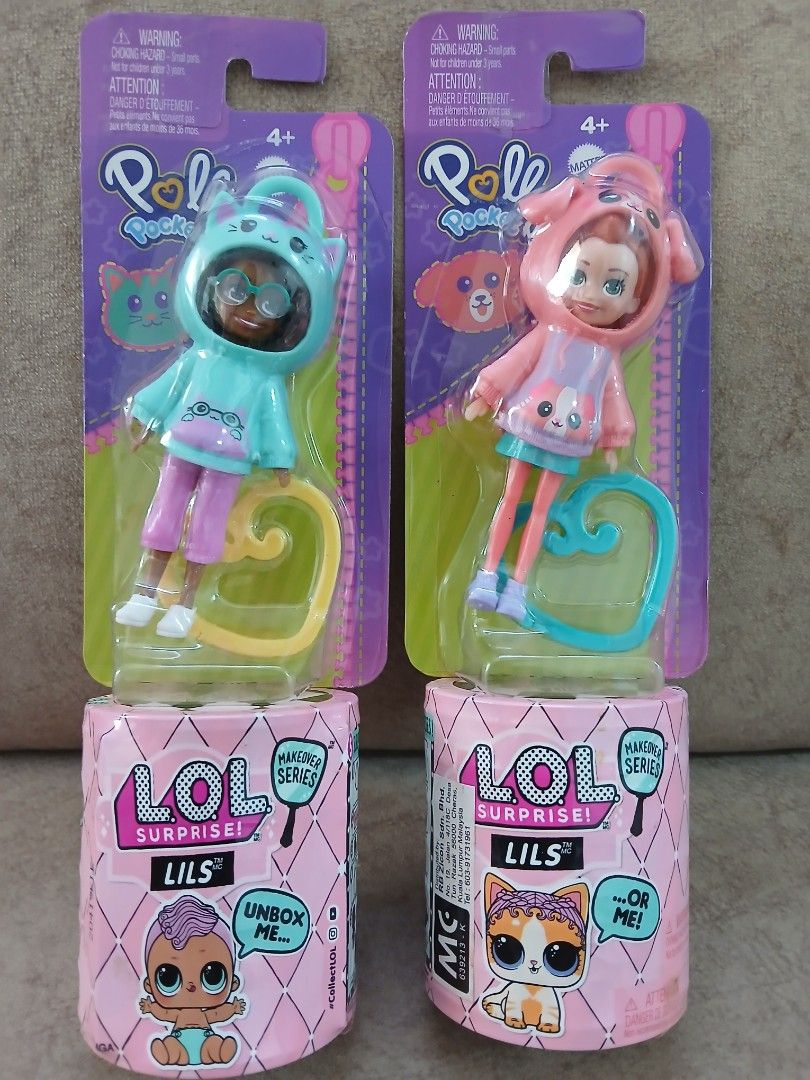 Polly Pocket Girl Figure LOL Surprise Makeover Baby Animal Pet Bundle Mystery Gift Pack Bundle Lot
