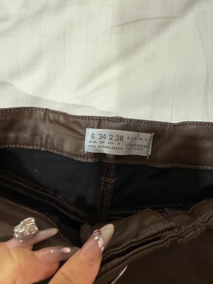 primark brown leather skirt