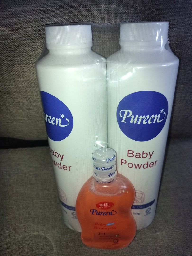 Pureen PUREEN BABY POWDER 2 x 525 g WITH BABY SHAMPOO (2 IN 1) 150 ML ...
