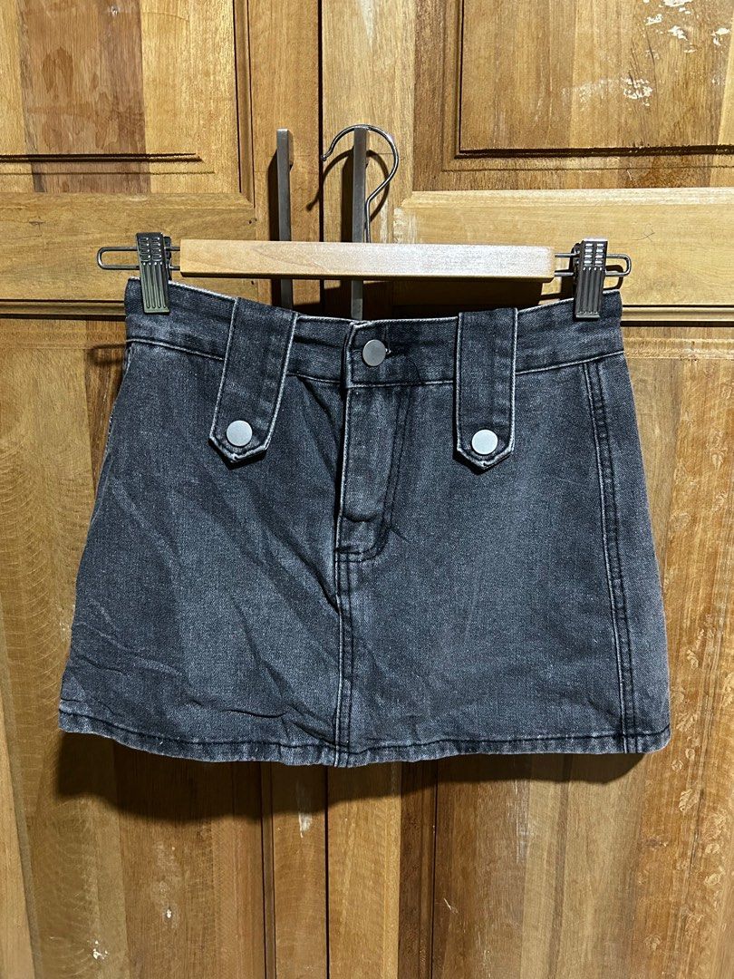 Rare Black Kendall Skirt/Skort (Category: Skirts) located in Bulacan. Submitted by lois_shops (Listing ID 1320692969, Image 1). Description: Size 26!! Very black and hard denim! Payment first via gcash Mod: flash, j&t, lalamove.