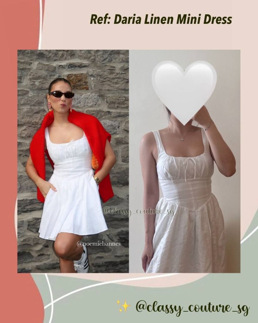 Reformation Daria Linen Mini Dress in White, Women's Fashion, Dresses &  Sets, Dresses on Carousell