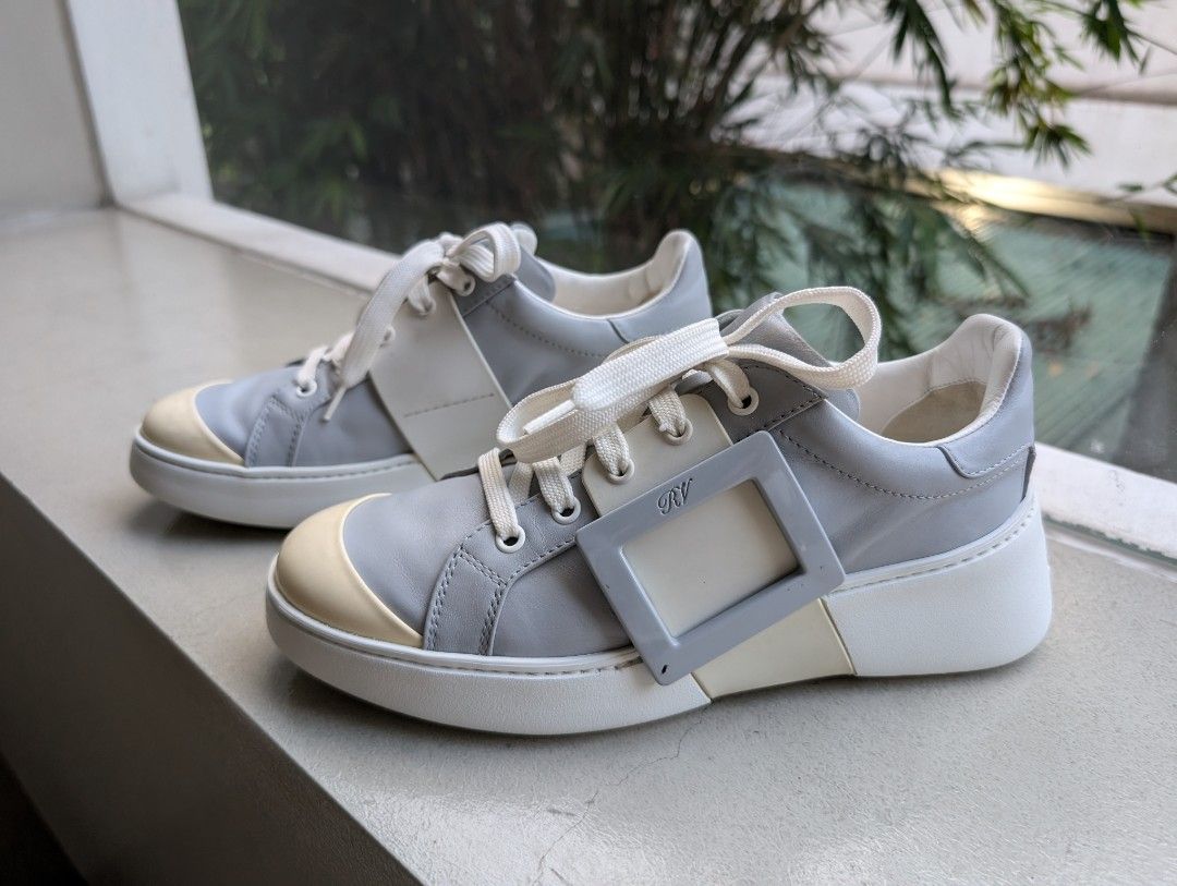 Roger Vivier Viv Skate Sneakers (Category: Sneakers) located in Pasig City. Submitted by ejereyes (Listing ID 1320672547, Image 2). Description: Authentic. Pre-loved ❤️ Size 38 RFS: Seldom used Pickup location in Ugong, Pasig.