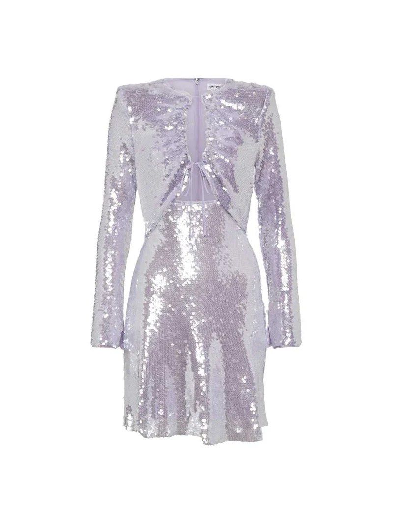 Self Portrait lilac sequin mini dress long sleeve with shoulder pad, Women's Fashion, Dresses & Sets, Dresses on Carousell Self Portrait lilac sequin mini dress long sleeve with shoulder pad, Women's Fashion, Dresses & Sets, Dresses on Carousell