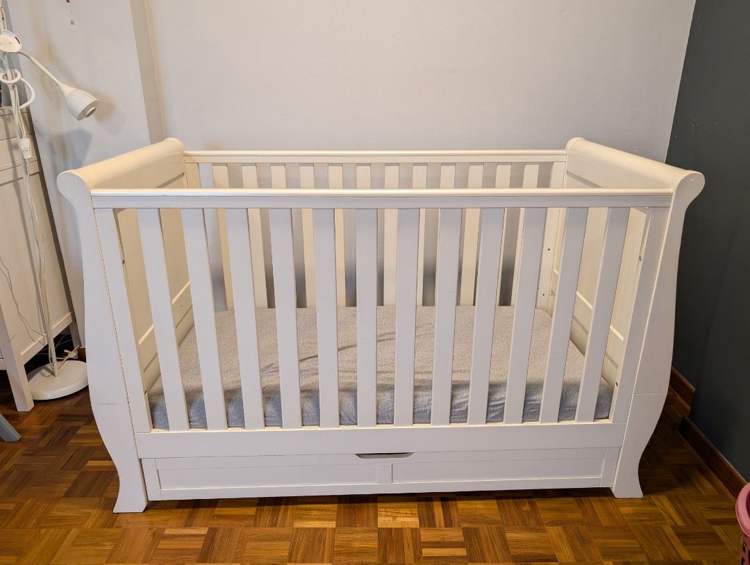 Silver cross sleigh cot bed on sale