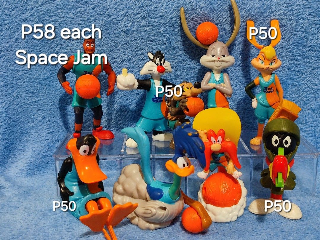 SPACE JAM TUNE SQUAD Toy Set (Category: Vintage Collectibles) located in Baguio. Submitted by abigailmyra (Listing ID 1320763289, Image 3). Description: PHP 575 set of 10 pcs PHP 58 each PHP 68 each sealed details in the pictures by Warner Bros & Mcdo loc:Baguio-CAR.