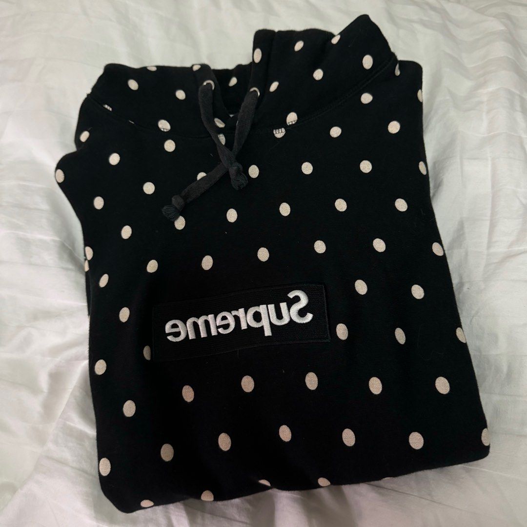 Supreme CDG polka hoodie Men s Fashion Coats Jackets and Outerwear on Carousell