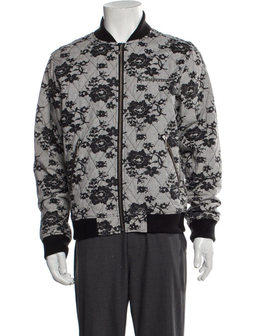 Supreme quilted lace bomber jacket store